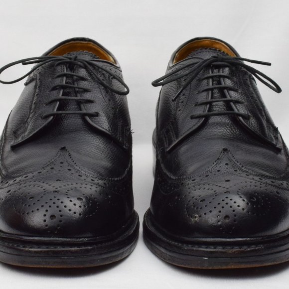 Vintage Men\'s Jarman Regency  Black Textured Leather Brogue Wingtip Oxford Shoes main image 6